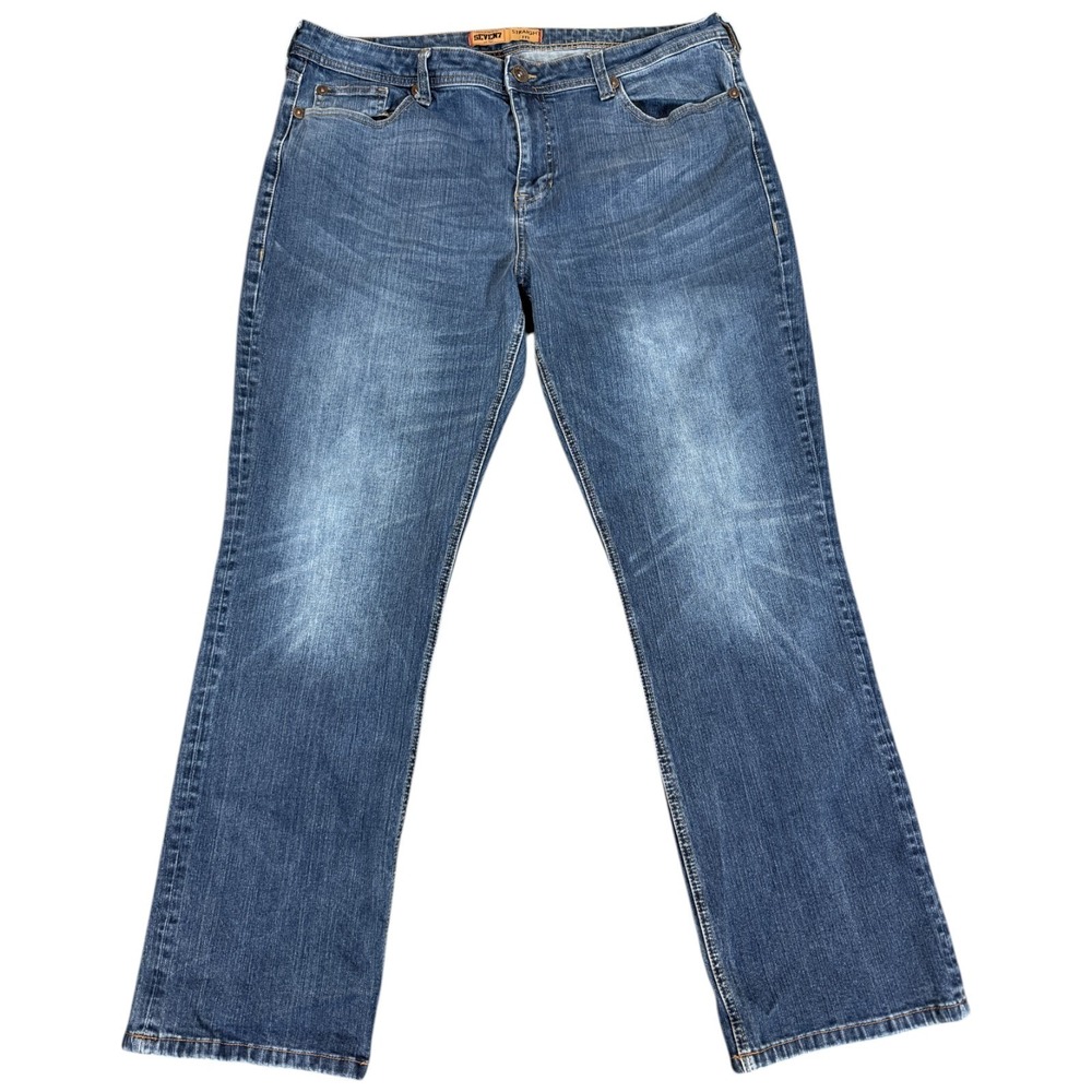 Seven7 Men's Size 40x32 Straight Fit Distressed Denim Jeans Pants Baggy Y2k‎